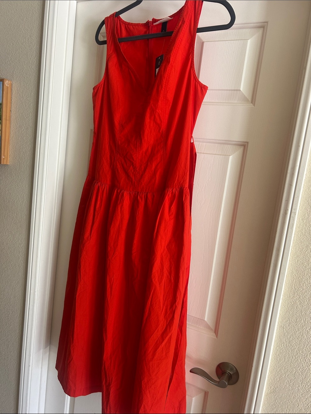 Universal threads Bright Red Sleeveless V-Neck Midi Dress
